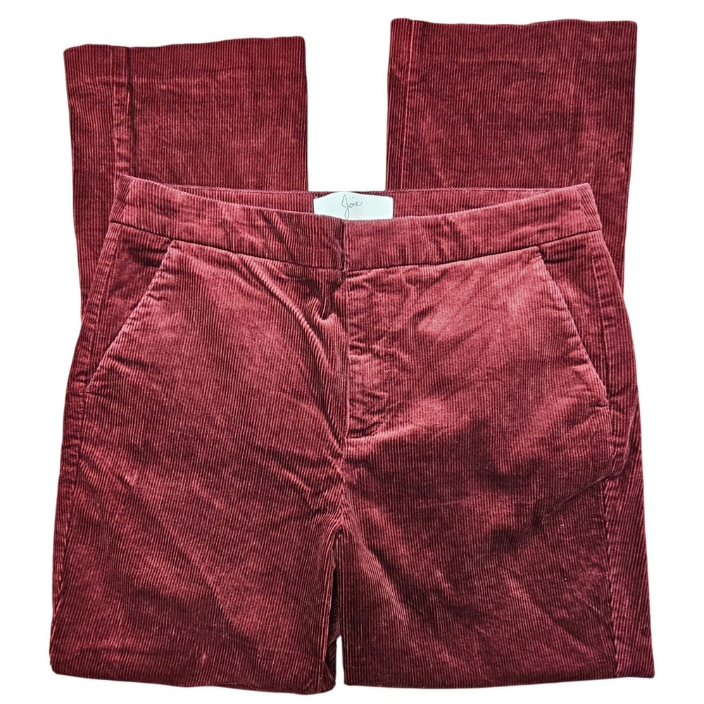 Joie Burgundy Corduroy Straight Leg Pants Womens Size 8 Wine Red